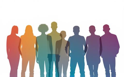 多様な背景を持つ人々のシルエット